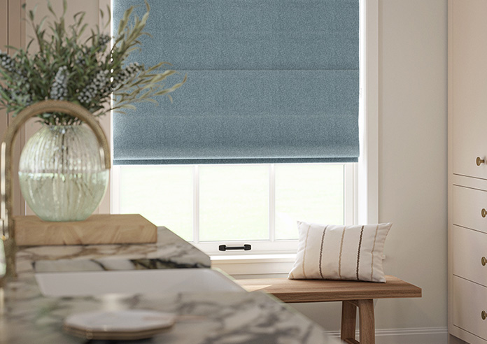 Roslin (Blackout), Tranquil Blue - Motorised Roman Blind - Image 5